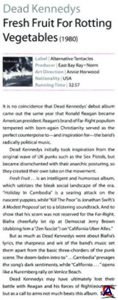 Dead Kennedys - Fresh Fruit For Rotting Vegetables (2008 Japan remastered)